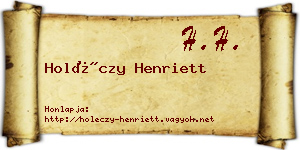 Holéczy Henriett névjegykártya